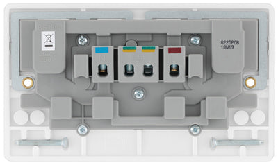 BG 822DPOB Moulded Round Edge | White | 13A DP Double Socket + Outboard Rockers by British General (BG-822DPOB)