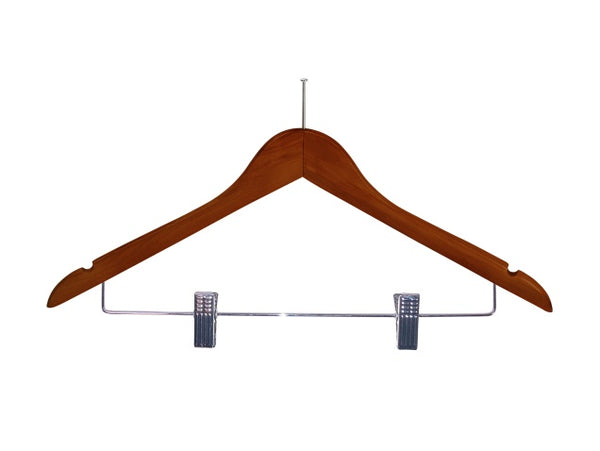 Corby Burlington Guest Hanger in Dark Wood with Clips & Security Pin