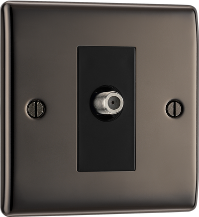 BG NBN64 Nexus Metal Black Nickel 1 Gang Satellite Socket