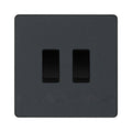 BG Evolve Matt Grey 2 Gang Light Switch 1x Intermediate 1x 2 Way Custom Grid Switch