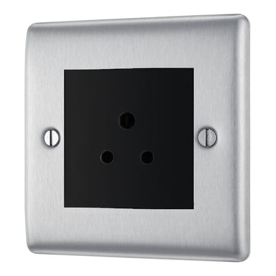 BG Nexus Metal Brushed Steel 5A Unswitched Socket NBS29MB by British General (BG-NBS29MB)