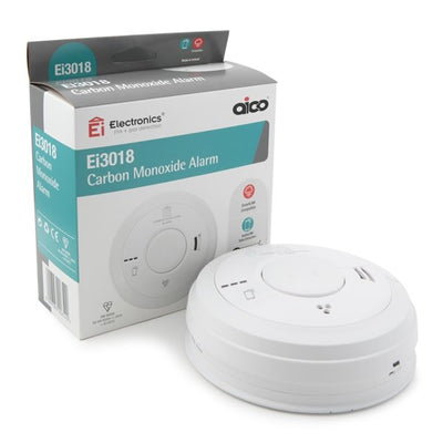 Mains Powered Carbon Monoxide Alarm with Self-Charging 10 Year Back-up Battery - Aico Ei3018 by EI Electronics (Safelincs-EI3018)