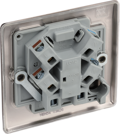 BG NBN54 Nexus Metal Black Nickel 13A Unswitched Fused Spur Unit