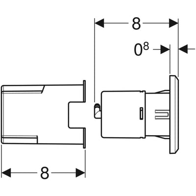 Geberit Square WC Dual Flush Plate - Brushed Chrome - 116.051.GH.1