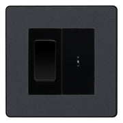 BG Evolve Matt Grey 20A Secret Key Switch with 20A Double Pole Switch - Black Insert