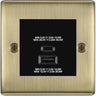 BG Nexus Antique Brass 45W USB Wall Socket Euro Module USB-A & C - Black Insert by British General (BG-NABEMS2+EMUSBAC45B)