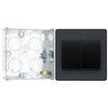 BG Evolve Matt Grey 2 Gang 20A 16AX 2 Way Wide Rocker Light Switch PCDMG42WB with 25mm Steel Back Box