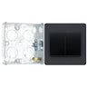 BG Evolve Matt Grey 20A 16AX Double Wide Rocker Light Switch PCDMG42WB with 25mm Steel Back Box