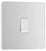 BG PCDBS13W Brushed Steel Evolve 1 Gang 20A 16AX Intermediate Light Switch - White Insert by British General (BG-PCDBS13W-Shopify-SA_1)