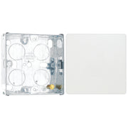 BG Evolve Pearlescent White 1 Gang Single Blank Plate PCDCL94W with 25mm Steel Back Box