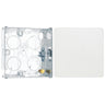 BG Evolve Pearlescent White 1 Gang Single Blank Plate PCDCL94W with 25mm Steel Back Box