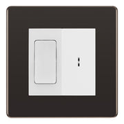 BG Screwless Black Nickel 2 Way Single Pole Key Switch with 2 Way Single Pole Switch, Key Included - White Insert