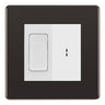 BG Screwless Black Nickel 2 Way Single Pole Key Switch with 2 Way Single Pole Switch, Key Included - White Insert