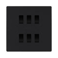 BG Evolve Matt Black 5 Gang Custom Grid Light Switch