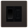 BG Flatplate Screwless Black Nickel 20A Intermediate Switch & 13A Fused Spur Plate | Black Insert