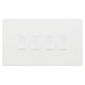 BG Evolve Pearlescent White 4 Gang Light Switch 3x Intermediate 1x 2 Way Custom Grid Switch