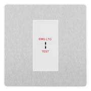 BG Evolve Brushed Steel 20AX 2 Way Emergency Lighting Test Key Switch - White Insert