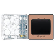 BG Evolve Polished Copper Fan Isolator Switch PCDCP15B with 35mm Steel Back Box