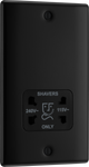 BG NFB20B Nexus Metal Matt Black 115-240V Dual Voltage Shaver Socket