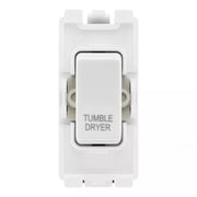 BG RRTDW White 20A DP Appliance Grid Switch Labelled Tumble Dryer by British General (BG-RRTDW+R30)