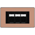 BG Evolve Polished Copper 3 Gang RJ45 Cat5e Data Socket Black Inserts