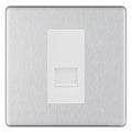 BG Screwless Brushed Steel Single RJ11 Telephone Socket FBSRJ111 - White Insert
