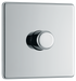 FPC81 Front - This trailing edge single dimmer switch from British General allows you to control your light levels and set the mood. The intelligent electronic circuit monitors the connected load and provides a soft-start with protection against thermal.