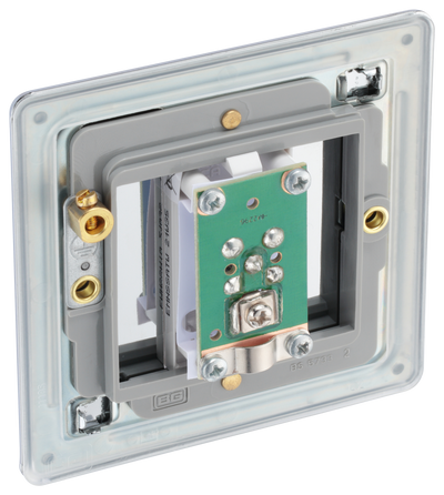 BG FPC64 Nexus Screwless Flat-Plate Satellite Socket, 1 Gang Polished Chrome