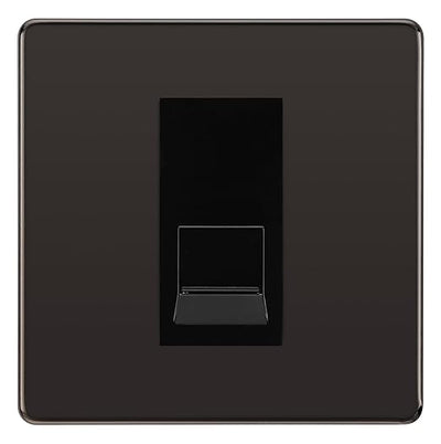 BG Screwless Black Nickel Single RJ11 Telephone Socket FBNRJ111 - Black Insert by British General (BG-FBNRJ111B)