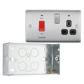 BG Nexus Brushed Steel 45A Switched Socket and Cooker Control Unit NBS70B with 35mm Steel Back Box