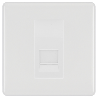 BG White Moulded Single Secondary Telephone Socket, Screw Terminal - White Insert by British General (BG-8EMS1+EMBTSSW)