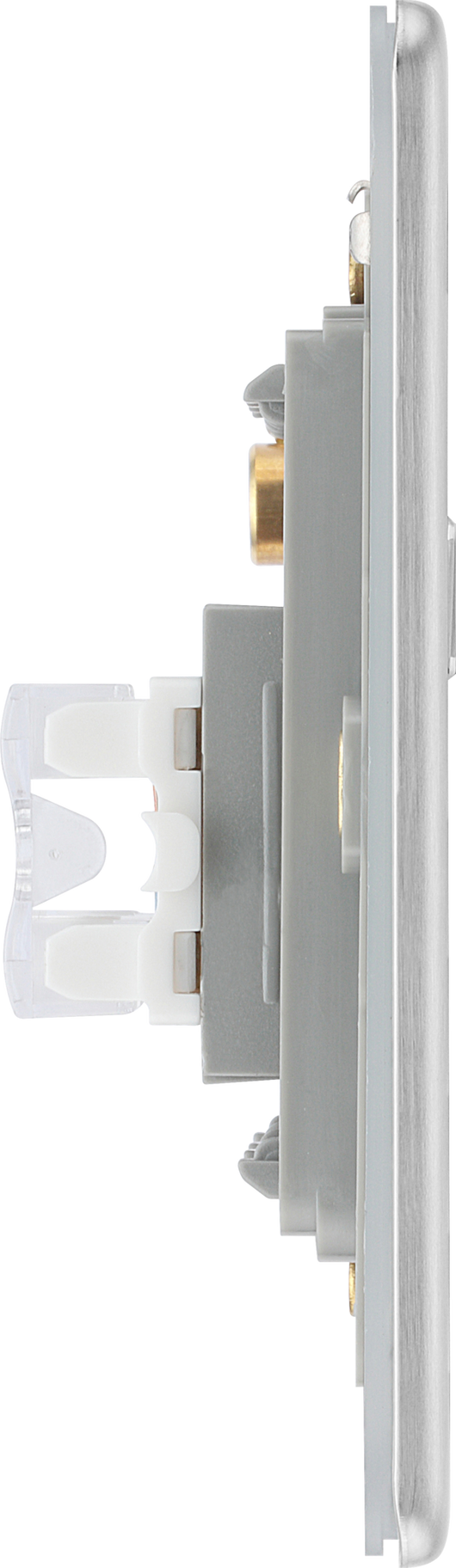 FBSRJ452 Side - This RJ45 ethernet socket from British General uses an IDC terminal connection and is ideal for home and office providing 2 networking outlets with ID windows for identification.
