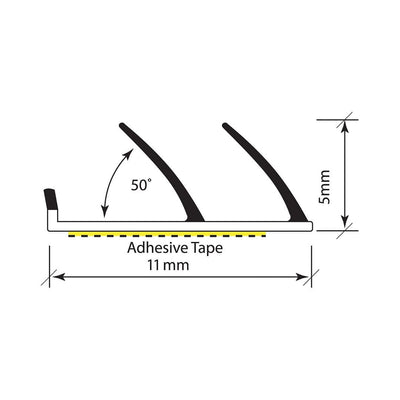 Astroflame ASP Seal - Twin Fin (White - 2100mm length) by Astroflame (Astro-AFASPTF/WHT)