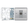 BG Nexus Brushed Steel Single Satellite Socket NBS64 with 35mm Steel Back Box