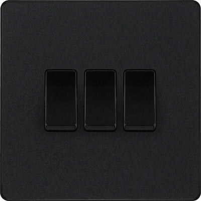 BG Evolve Matt Black Screwless Switches & Sockets Black Inserts Full Range by British General