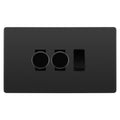 BG Evolve Black Chrome 3 Gang Light Switch 2x Trailing Edge LED Dimmer 1x 2 Way Custom Switch