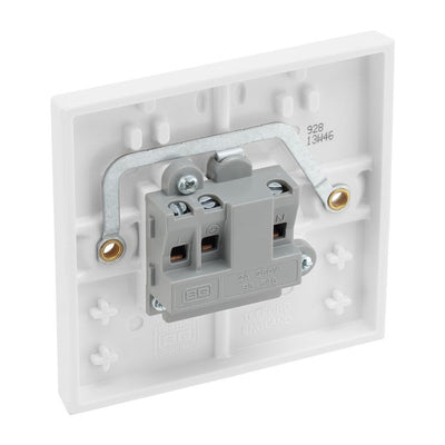 BG 928 Moulded Square Edge | White | 1 Gang 2A Unswitched Round Pin Socket by British General (BG-928)