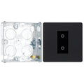 BG Evolve Matt Black 1 Gang 200W Trailing Edge Secondary Touch Dimmer PCDMBTDS1B with 25mm Steel Back Box