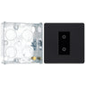 BG Evolve Matt Black 1 Gang 200W Trailing Edge Secondary Touch Dimmer PCDMBTDS1B with 25mm Steel Back Box