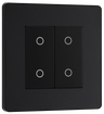 BG Evolve PCDMBTDM2B Matt Black 2 Gang 200W Edge Dimmer-Black Insert by British General (BG-PCDMBTDM2B-Shopify-SA_1)