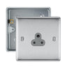 BG Nexus Brushed Steel 2A Unswitched Round Pin Socket with Surface Pattress Back Box by British General (BG-NBS28G+MC501)