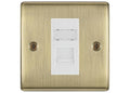 BG Nexus Antique Brass Single 1 Gang RJ45 Data Socket NABRJ451W White Insert
