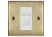 BG Nexus Antique Brass Single 1 Gang RJ45 Data Socket NABRJ451W White Insert by British General (BG-NABRJ451W)