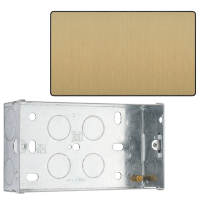 BG Evolve Satin Brass Double Blank Plate PCDSB95B with 35mm Steel Back Box