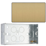 BG Evolve Satin Brass Double Blank Plate PCDSB95B with 35mm Steel Back Box