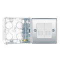 BG Nexus Polished Chrome Double Master Telephone Socket NPCBTM2 with 35mm Steel Back Box