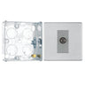 BG Screwless Brushed Steel Single Satellite Socket FBS64 with 25mm Steel Back Box by British General (BG-FBS64+HGS02)