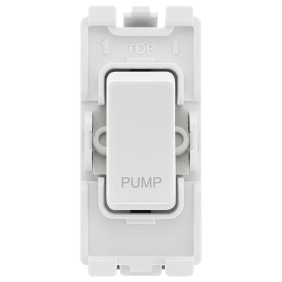 BG Nexus RRPUMPW White 20 Amp Double Pole Appliance Grid Switch Labelled Pump by British General (BG-RRPUMPW+R30)