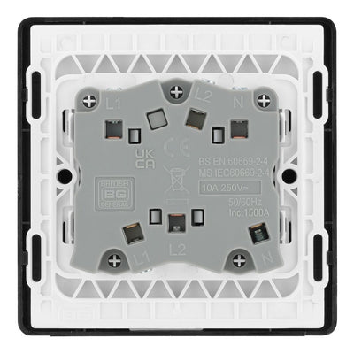 BG Evolve Matt Blue Fan Isolator Switch PCDDB15B with 35mm Steel Back Box