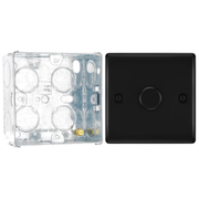 BG Nexus Matt Black 200W 2 Way Single Trailing Edge Dimmer Switch NFB81 with 35mm Steel Back Box